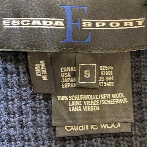 Escada Sport 1/4 zip wool pullover sweater sz S